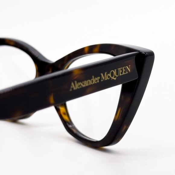 NEW ALEXANDER MCQUEEN EYEGLASSES AM0305O 002 CAT EYE HAVANA WOMEN EYEWEAR - Picture 6 of 9